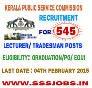 KPSC Recruitment 2015 for 545 Various Posts