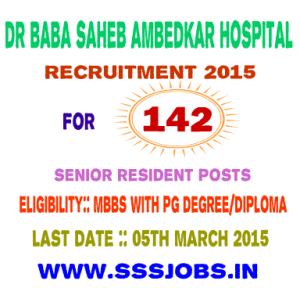 Dr Baba Saheb Ambedkar Hospital Recruitment 2015 for 142 Posts