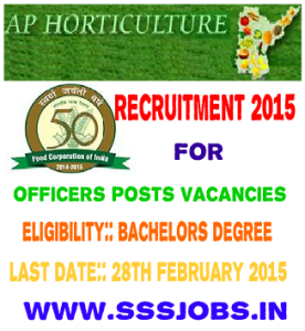 AP Horticulture Recruitment 2015 for Officers Posts Vacancies