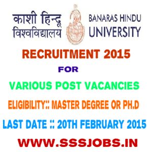 Banaras Hindu University Recruitment 2015 for Various Posts