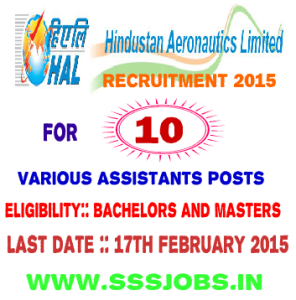 Hindustan Aeronautics Limited Recruitment 2015 for 10 Posts
