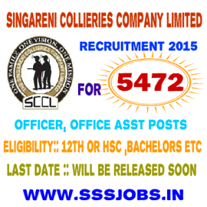 Singareni Collieries Recruitment 2015 for 5472 Post vacancies
