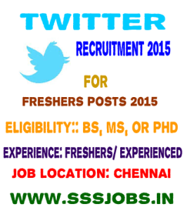 Twitter Freshers Recruitment 2015 for BS, MS, or PhD at Chennai