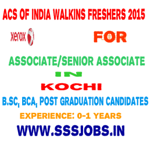 ACS of India Walkin Freshers 2015 Batch – B.Sc, BCA, Post Graduation
