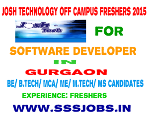 Josh Technology Off Campus Freshers 2015 Batch – BE/ B.Tech/ MCA