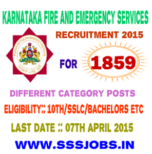 Karnataka SFES Recruitment 2015 for 1859 Various Posts Vacancies