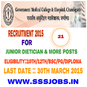 Government Medical College and Hospital Recruitment 2015 for 21 Posts