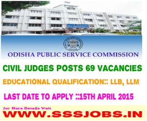 Odisha PSC Recruitment Notification 2015 for 69 Vacancies