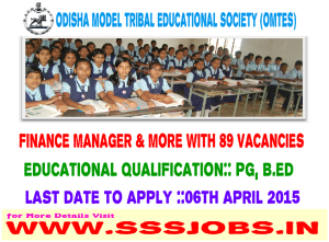 Odisha Model Tribal Education Society Recruitment 2015 for 89 Posts