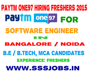 Paytm One97 hiring Freshers 2015 Batch – B.E / B.Tech, MCA