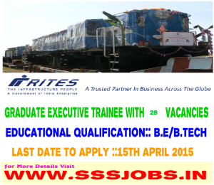 Indian Railway Recruitment 2015 for 28 Graduate Executive Trainees