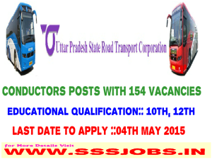 Uttar Pradesh State RTC Recruitment 2015 for 154 Conductors Posts