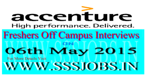 Accenture Freshers Off-Campus Recruitment on 6th May 2015