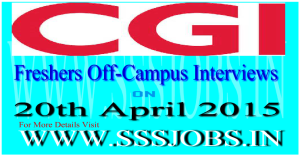 CGI Freshers Off-Campus Recruitment on 20th April 2015