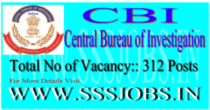Central Bureau of Investigation Recruitment Notification 2015 for 312 Vacancy