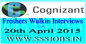 Cognizant Freshers Walkin Recruitment on 20th April 2015
