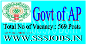 Government of Andhra Pradesh Recruitment Notification 2015 for 569 Vacancy
