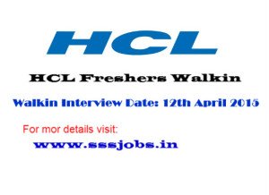 Hcl fresher walkin 2015