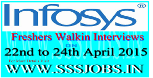 Infosys Freshers Walkin Recruitment on 22nd to 24th April 2015