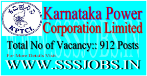Karnataka Power Trans Co Ltd Recruitment Notification 2015 for 912 Posts