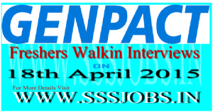 Genpact Freshers Walkin Recruitment on 18th April 2015