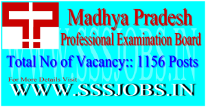 Madhya Pradesh Professional Examination Board Notification 2015 for 1156 Posts