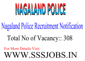 Nagaland Police Notified Recruitment 2015 for 308 Vacancies