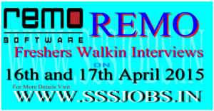 Remo Software Freshers Walkin Recruitment on 16th and 17th April 2015