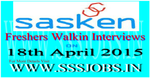 Sasken Freshers Walkin Recruitment on 18th April 2015