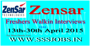 Zensar Technologies Walkin Recruitment on 13th-30th April 2015