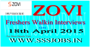 Zovi Freshers Walkin Recruitment on 18th April 2015