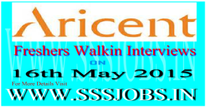 Aricent Freshers Walkin Recruitment on 16th May 2015