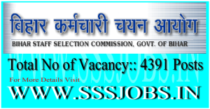 Bihar Staff Selection Commission Recruitment 2015 for 4391 Coordinators