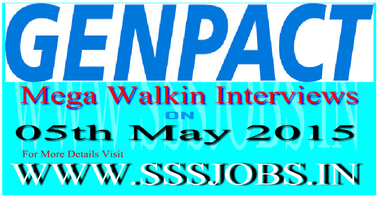 Genpact Freshers Mega Walkin Recruitment on 05th May 2015
