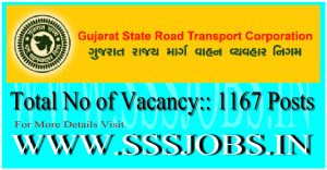 Gujarat State RTC Recruitment Notification 2015 for 1167 Posts