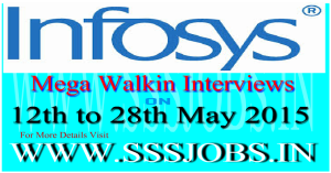 Infosys Mega Walkin Recruitment on 12th to 28th May 2015