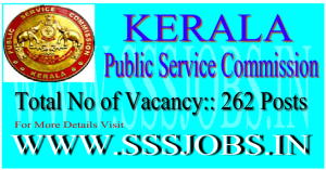 Kerala PSC Recruitment Notification 2015 for 262 Officers and More