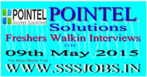 Pointel Solutions Freshers Walkin Recruitment On 09th May 2015