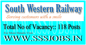 South Western Railway Recruitment 2015 for 118 Assistant Vacancies