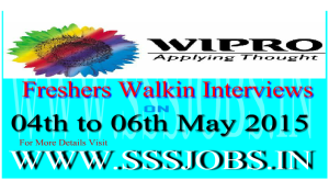 Wipro Freshers Walkin Recruitment on 04th to 06th May 2015