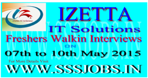 iZetta IT Solutions Freshers Walkin Recruitment On 07th to 10th May 2015