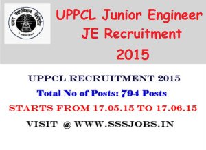 UPPCL Recruitment 2015 Notification for 794 Jr Engineer Posts